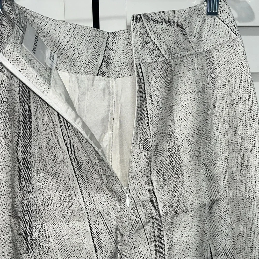 Rare 100% silk skirt snake print skirt Colovos lined faux wrap skirt‎ pockets 2